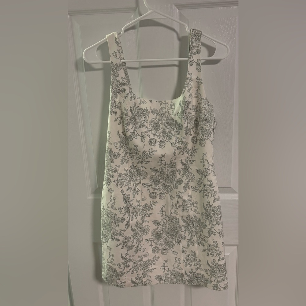 NWT House of Harlow 1960 Green and White Floral Mini Dress, Size 8